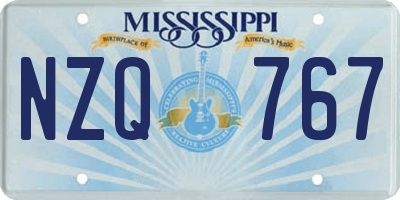 MS license plate NZQ767