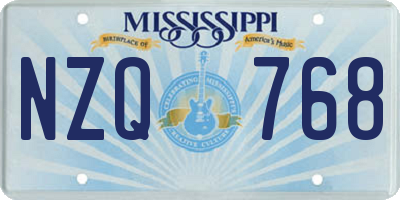 MS license plate NZQ768