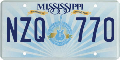 MS license plate NZQ770