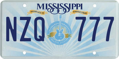 MS license plate NZQ777