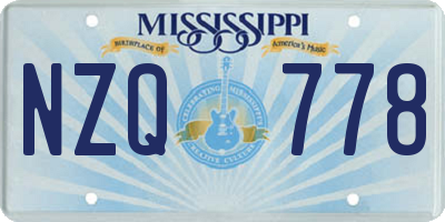 MS license plate NZQ778