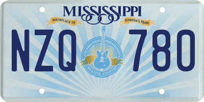 MS license plate NZQ780