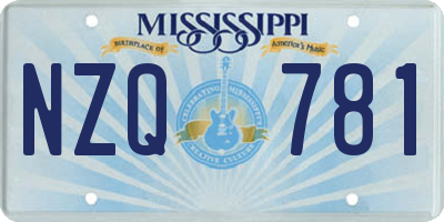 MS license plate NZQ781