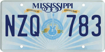 MS license plate NZQ783