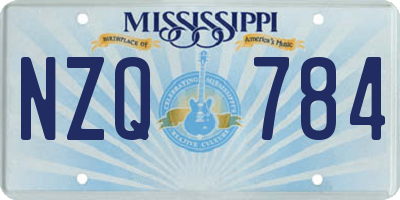 MS license plate NZQ784