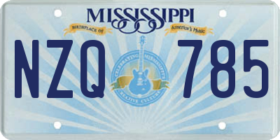 MS license plate NZQ785