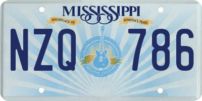 MS license plate NZQ786