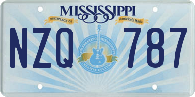 MS license plate NZQ787