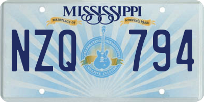 MS license plate NZQ794