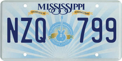 MS license plate NZQ799