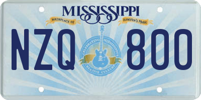 MS license plate NZQ800