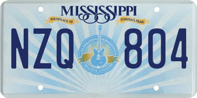 MS license plate NZQ804