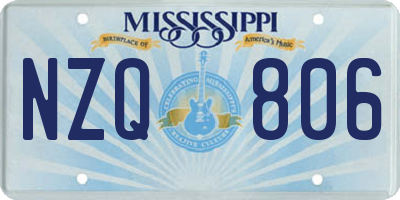 MS license plate NZQ806