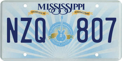 MS license plate NZQ807