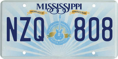 MS license plate NZQ808