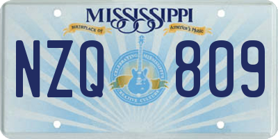 MS license plate NZQ809
