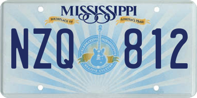 MS license plate NZQ812