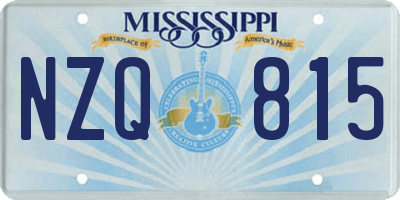 MS license plate NZQ815