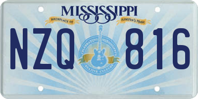 MS license plate NZQ816