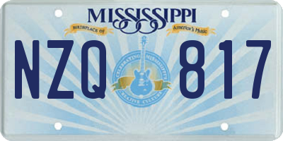 MS license plate NZQ817