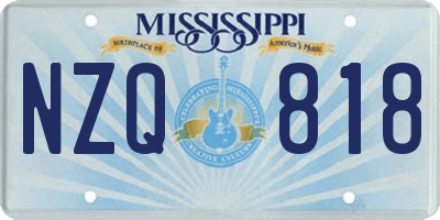 MS license plate NZQ818