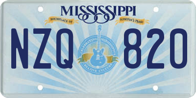MS license plate NZQ820