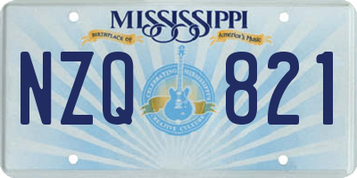 MS license plate NZQ821