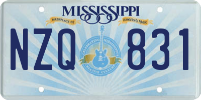 MS license plate NZQ831