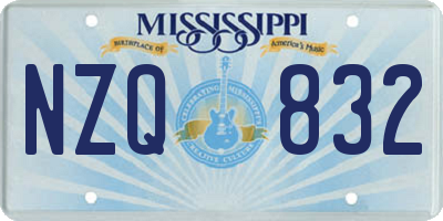 MS license plate NZQ832