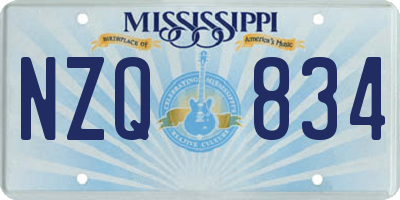 MS license plate NZQ834