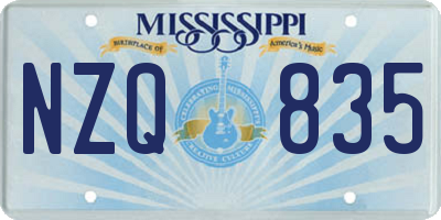 MS license plate NZQ835