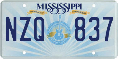MS license plate NZQ837