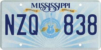MS license plate NZQ838
