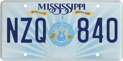 MS license plate NZQ840