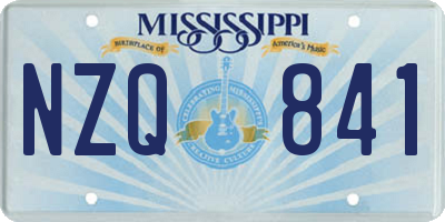 MS license plate NZQ841