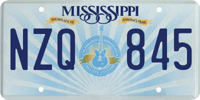 MS license plate NZQ845