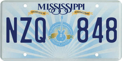 MS license plate NZQ848