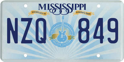 MS license plate NZQ849