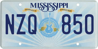 MS license plate NZQ850