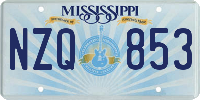 MS license plate NZQ853