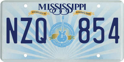 MS license plate NZQ854