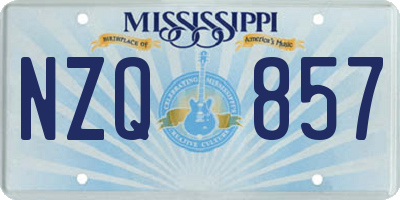 MS license plate NZQ857