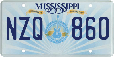 MS license plate NZQ860
