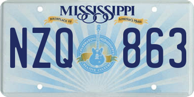 MS license plate NZQ863