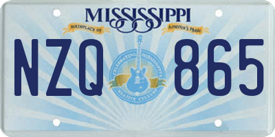 MS license plate NZQ865