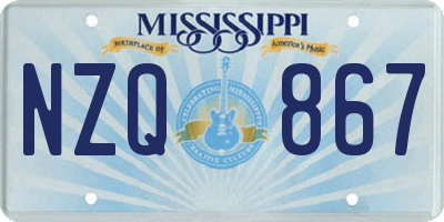 MS license plate NZQ867