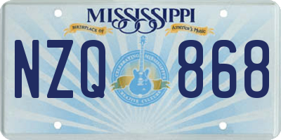 MS license plate NZQ868
