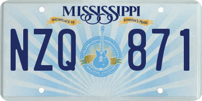 MS license plate NZQ871
