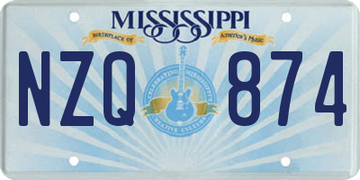 MS license plate NZQ874