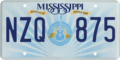 MS license plate NZQ875
